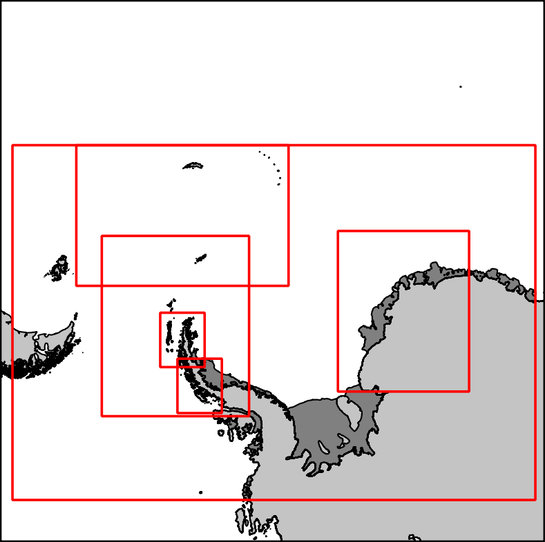 Antarctic ice chart areas