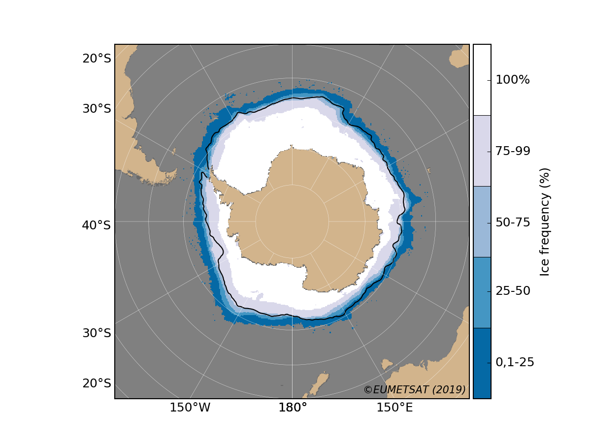 Antarctic ice frequency for September
