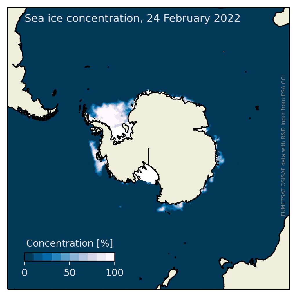 Antarctic sea-ice concentration minimum